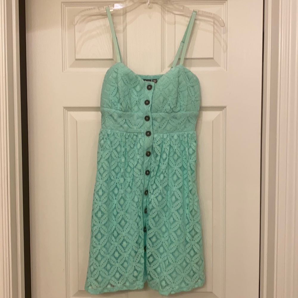 Turquoise lace spaghetti strapped dress size small